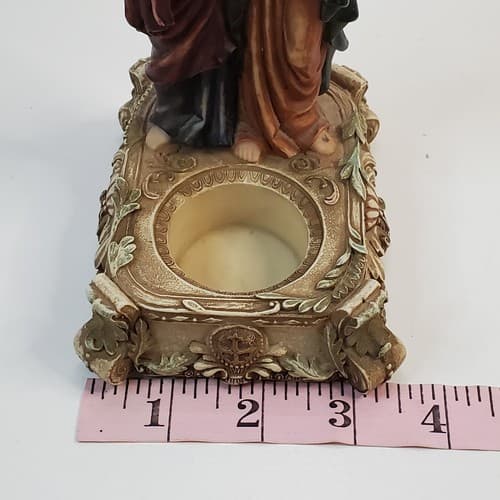 Vintage Santini Gold Italy Style Joseph Mary Baby Jesus Candle Holder Figurine - Thumbnail 10