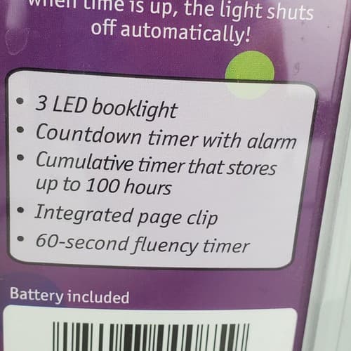 Mark-My-Time LED Book Light and Digital Reading Timer Bookmark Blue Camouflage - Thumbnail 5