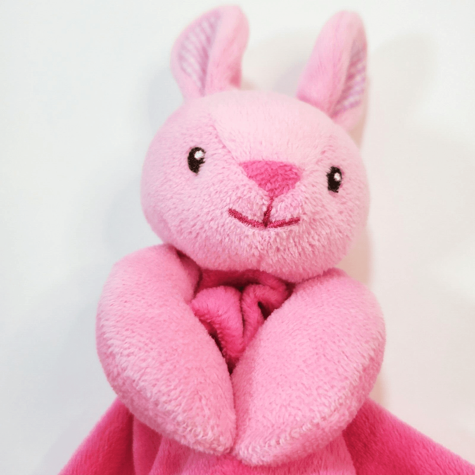 Prestige Baby Bunny Rabbit Plush Soft Lovey Pink Gingham Checks Trim - Thumbnail 2