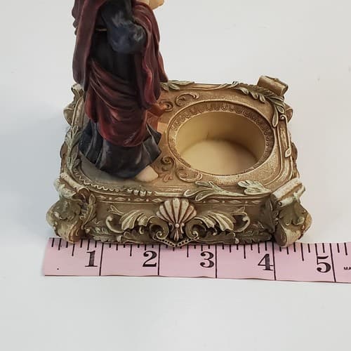 Vintage Santini Gold Italy Style Joseph Mary Baby Jesus Candle Holder Figurine - Thumbnail 9