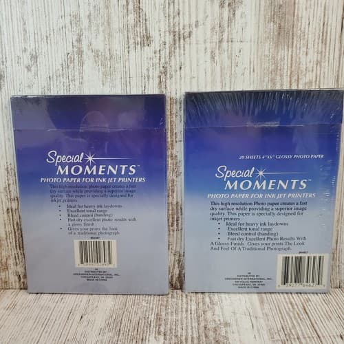 Special Moments Photo Paper For Ink Jet Printers 20 Sheets 4" X 6" Glossy 2 pkgs - Thumbnail 3