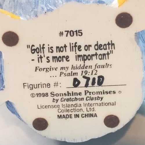 Vintage 1998 Sonshine Promises By Gretchen Clasby Golf Is Not Life Or Death Bird - Thumbnail 6