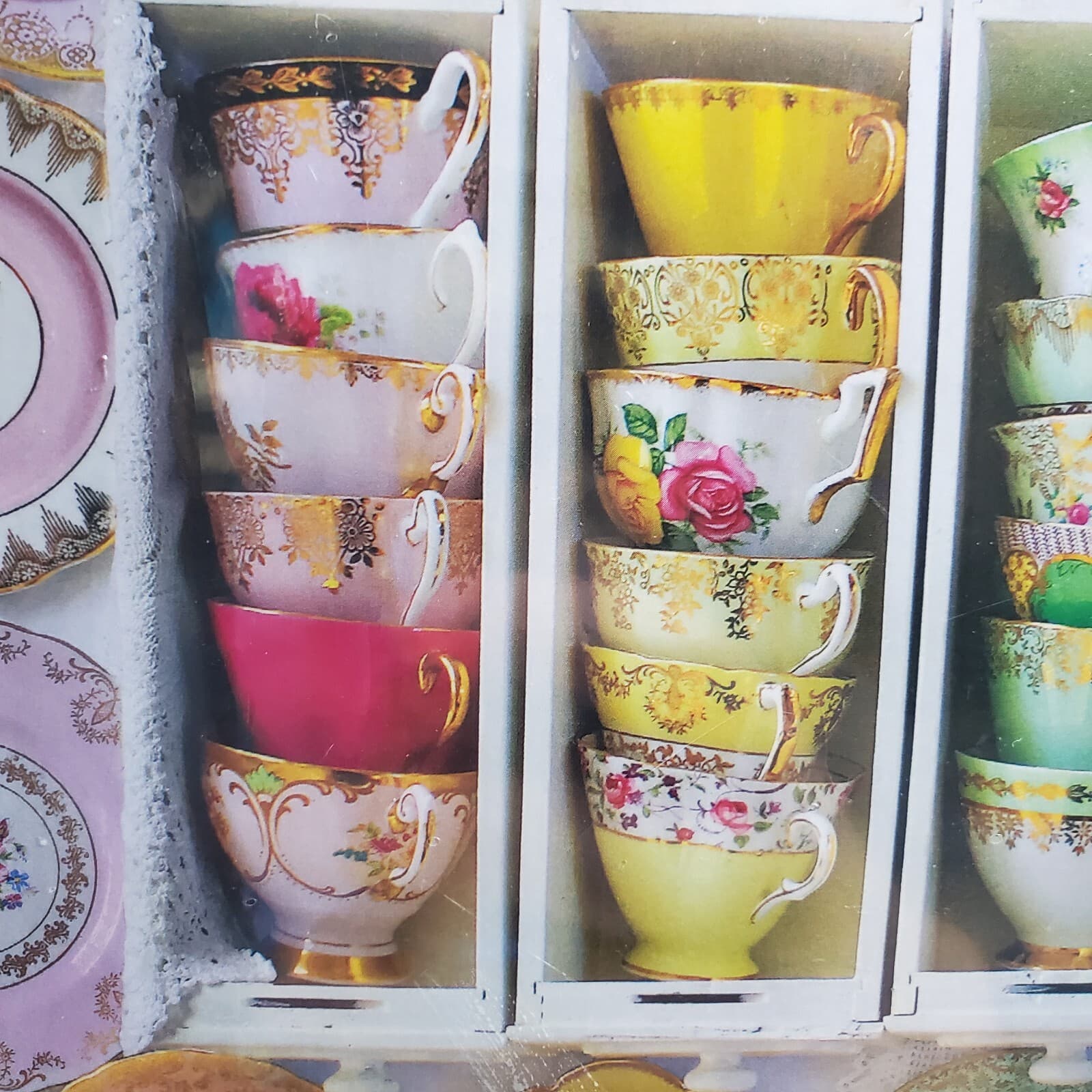 Eurographics Colorful Tea Cups 1000pc Jigsaw Puzzle Alison Henley New 19 x 26 - Thumbnail 4