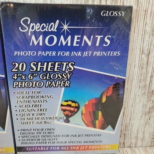 Special Moments Photo Paper For Ink Jet Printers 20 Sheets 4" X 6" Glossy 2 pkgs - Thumbnail 2