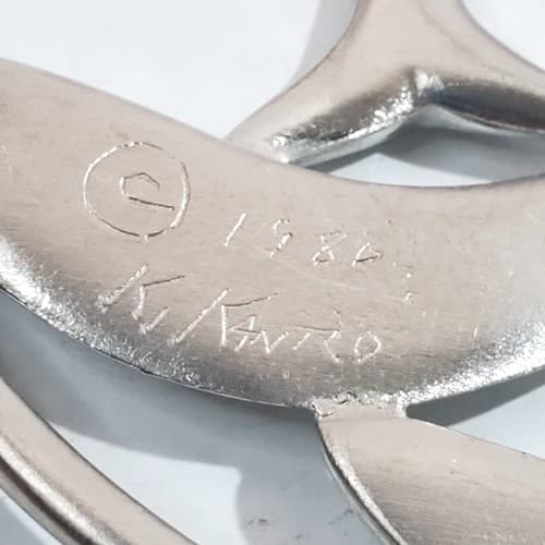 Vtg 1986 Ken Kantro Lovell Designs Dolphins Fish Pewter 3" Statement Pendant - Thumbnail 3