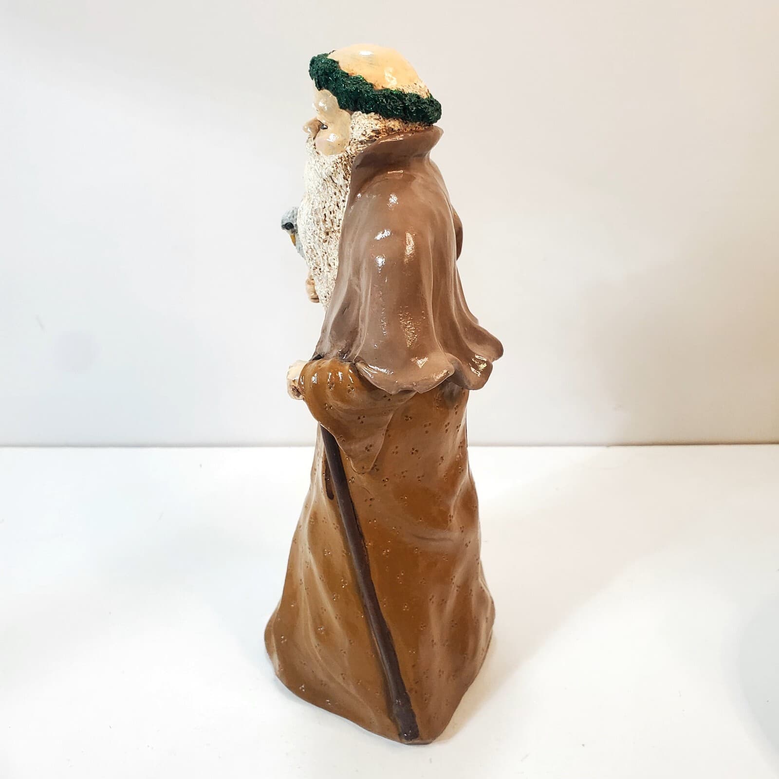 Vtg Handcrafted Folk Art Santa Claus Father Time Figure 1993 Signed Jean S TS 93 - Thumbnail 5