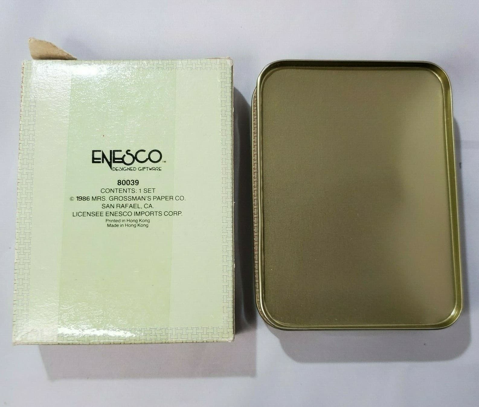Vtg Enesco Mrs Grossmans Co 1986 Playing Cards Dog Cigar Tin 2 decks Sealed NOS - Thumbnail 2
