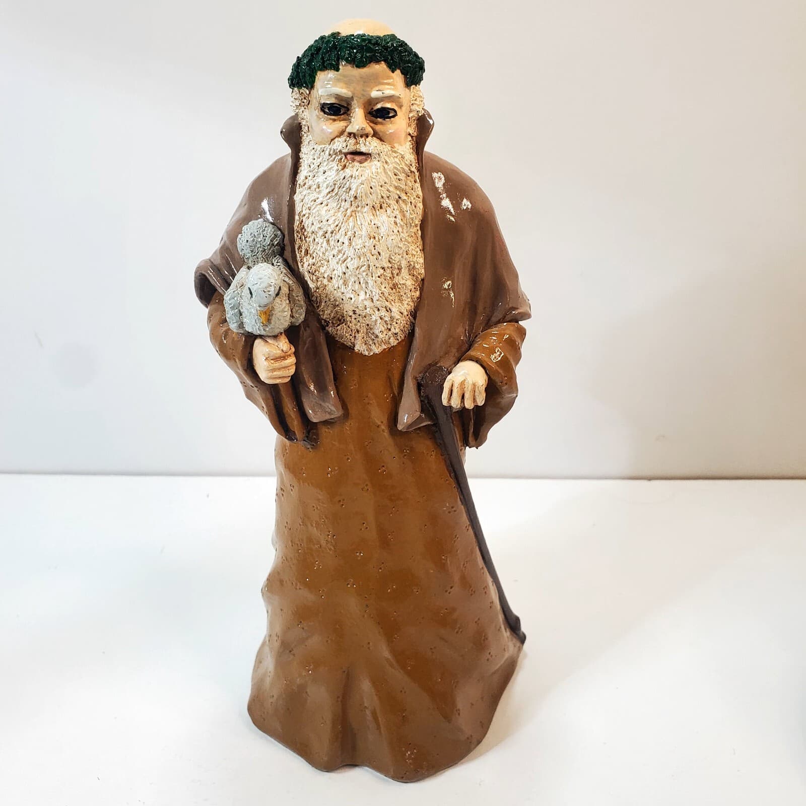 Vtg Handcrafted Folk Art Santa Claus Father Time Figure 1993 Signed Jean S TS 93