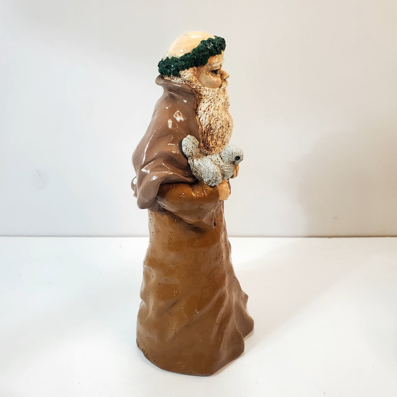 Vtg Handcrafted Folk Art Santa Claus Father Time Figure 1993 Signed Jean S TS 93 - Thumbnail 3