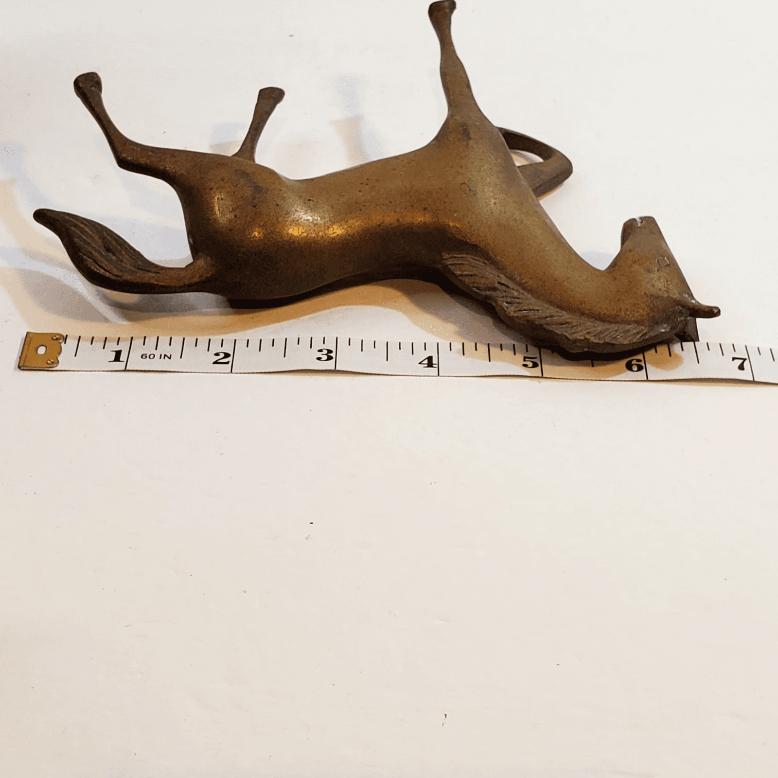 Vintage Brass Trotting Horse Figure Figurine 6.5 x 5.5" Made in Korea Patina - Thumbnail 9