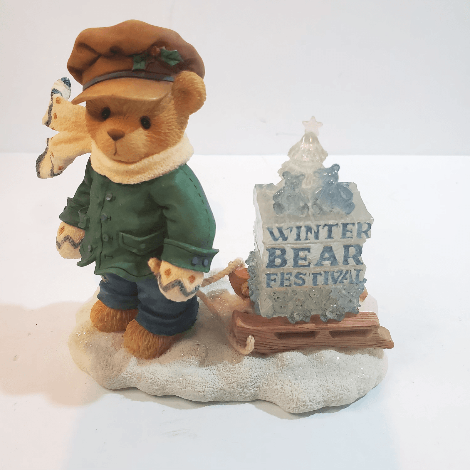 Vtg 1997 Cherished Teddies James Figurine Going My Way For Holidays Christmas