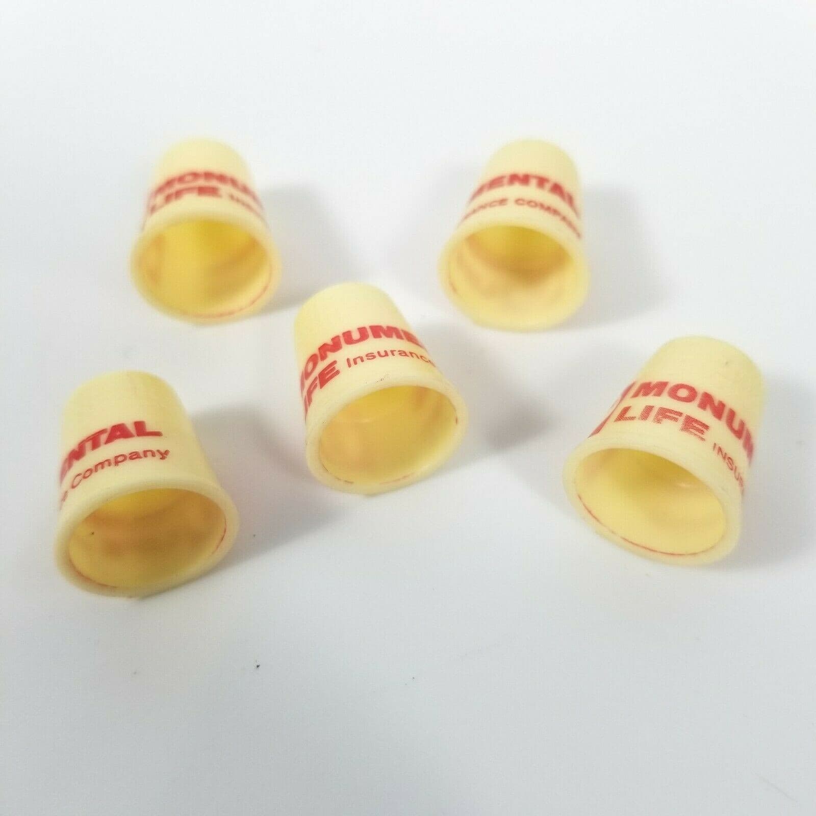 Vintage Thimbles Plastic Advertising Lot of 5 Numbered Sewing Quilting - Thumbnail 2