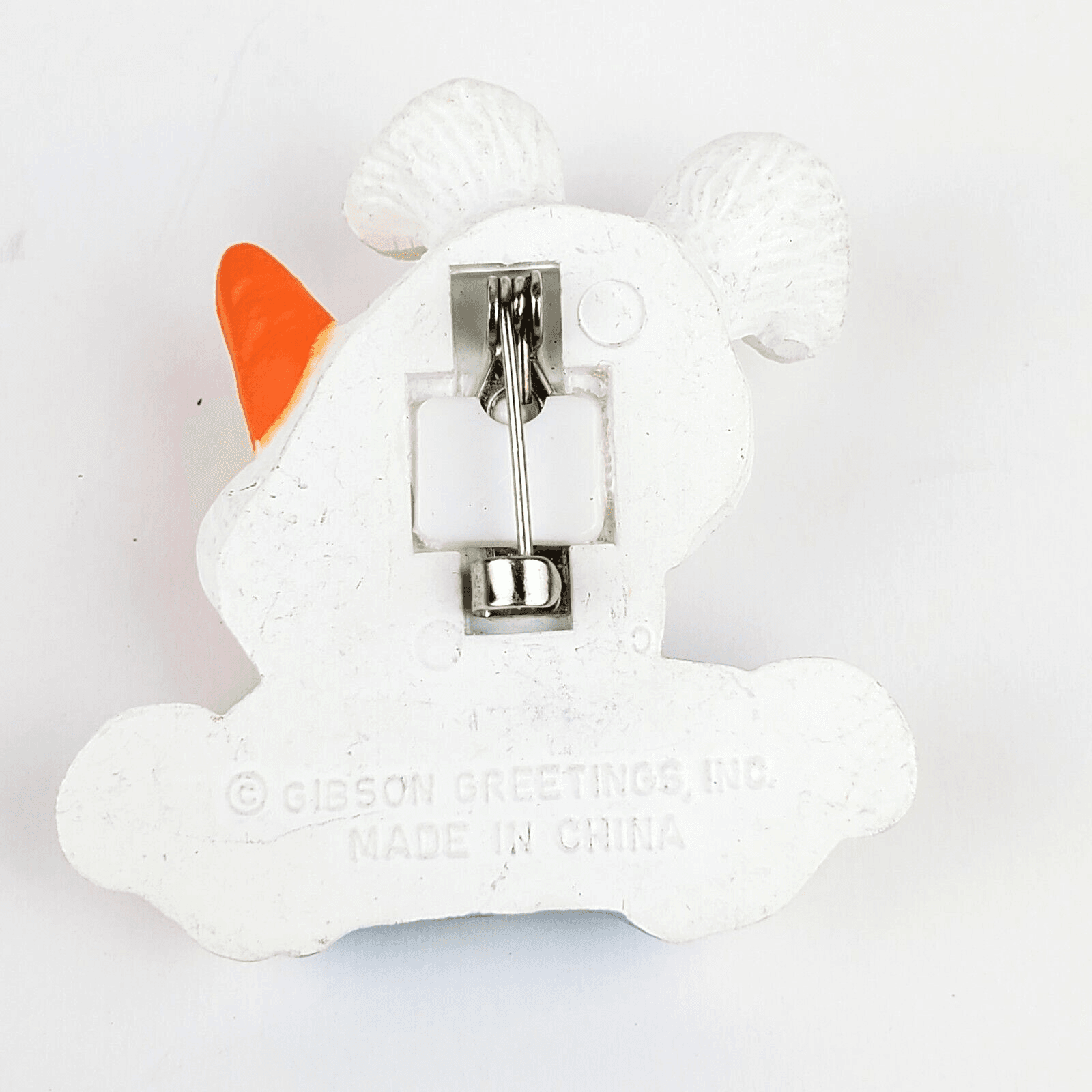 Vintage Gibson Greetings Inc Plastic Bunny Holding Carrot Brooch Pin Easter - Thumbnail 2