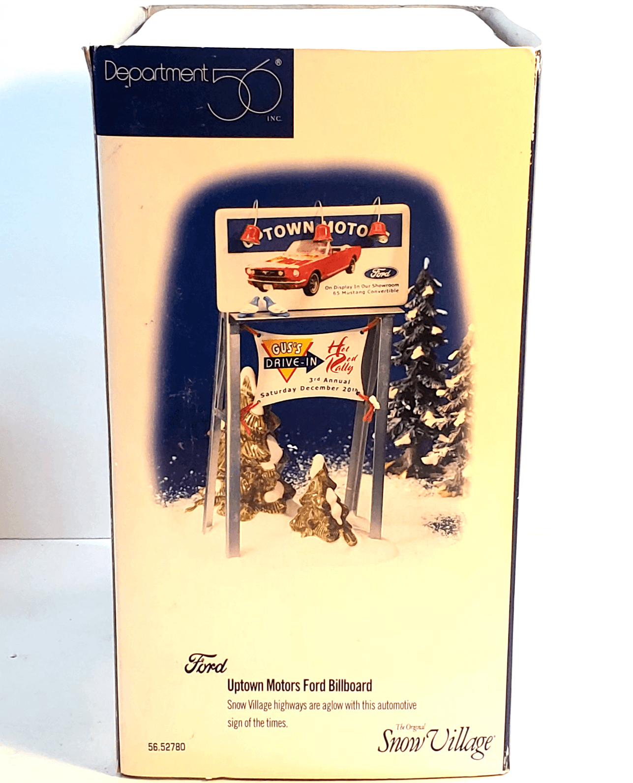 Department 56 Snow Village Accessory Ford Uptown Motors Sign Hot Rod Rally 52780