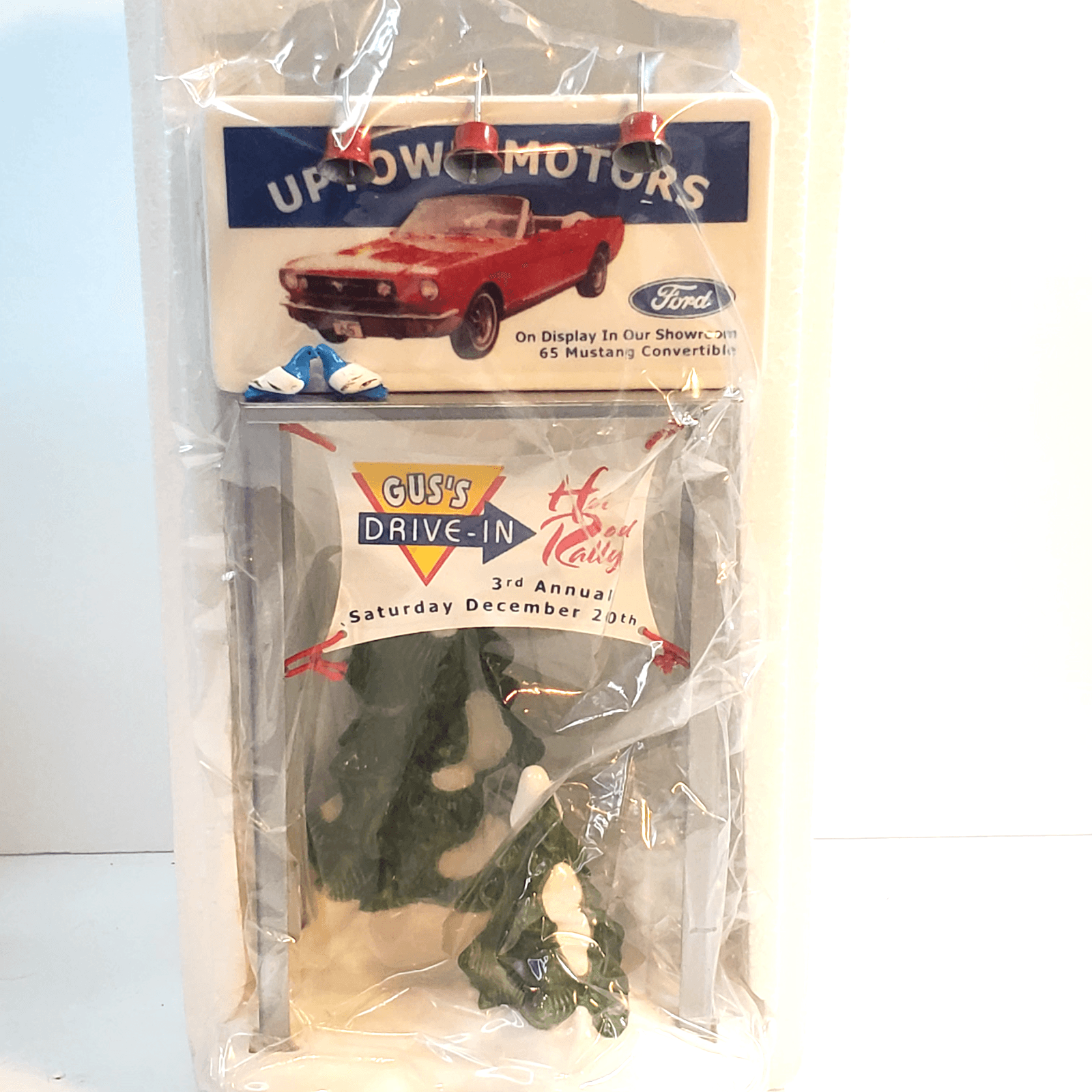 Department 56 Snow Village Accessory Ford Uptown Motors Sign Hot Rod Rally 52780 - Thumbnail 2
