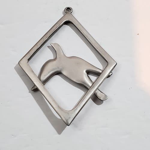 Vtg 1989 Signed Ken Kantro Lovell Designs Pewter Dove Christmas Ornament 3" - Thumbnail 2