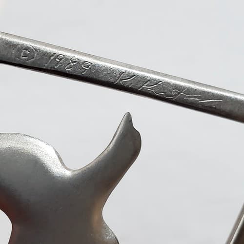 Vtg 1989 Signed Ken Kantro Lovell Designs Pewter Dove Christmas Ornament 3" - Thumbnail 4