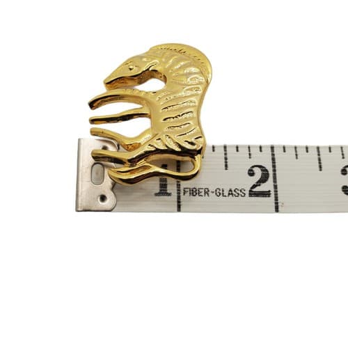 Unsigned Gold Tone Zebra Brooch Pin Costume Jewelry Zoo Animal - Thumbnail 4