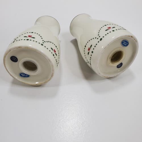 Vintage CCCC Japan Hearts Design Salt & Pepper Shaker Set White Blue Red - Thumbnail 3
