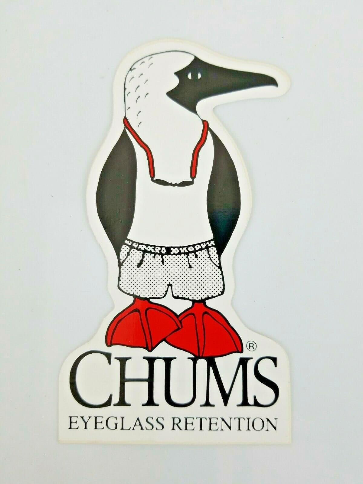 Chums Penguin Sunglasses Retainer Skate Surf Eyewear Sticker/Decal 3" x 5.25"