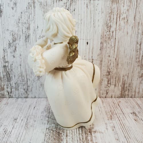 Vintage Windsong Angel by Roman Figurine 85779 Angel Holding Bird and Flowers - Thumbnail 5