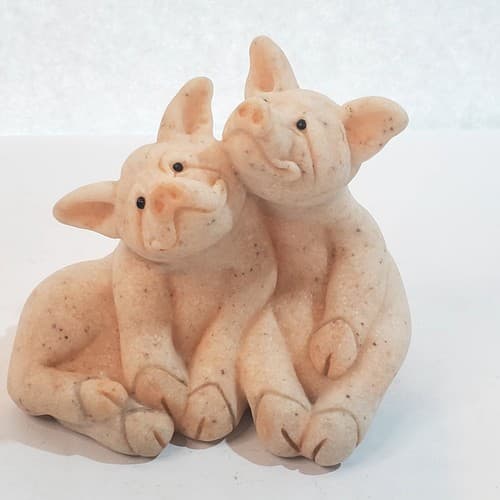 Vintage 2000 Quarry Critters Pigs Pepper & Posh Second Nature Design Figurine