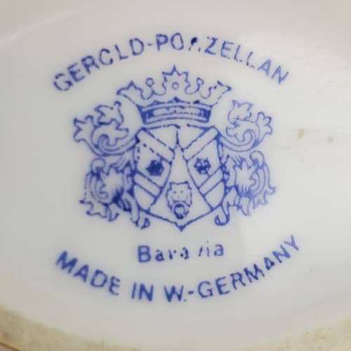 Gerold Porzellan Bavaria Porcelain Mini Bud Vase Germany Purple Yellow Floral 5" - Thumbnail 7