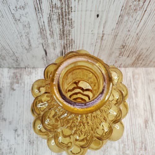 Vintage Chianti Raspollini Amber Glass Grape Bottle Vase Italy No Stopper - Thumbnail 2