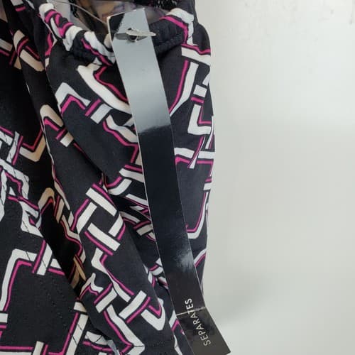 INC International Concepts Women's Black White Pink Geometric Print Swim Skirt 8 - Thumbnail 5