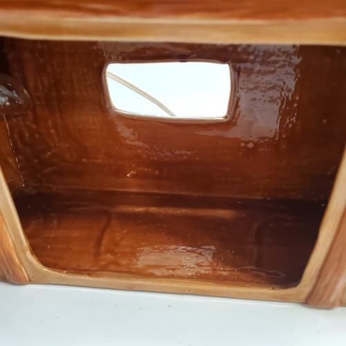 Vintage 1979 Doc Holliday Ceramic Molds Nativity Lighted Stable w/ Plastic Angel - Thumbnail 6