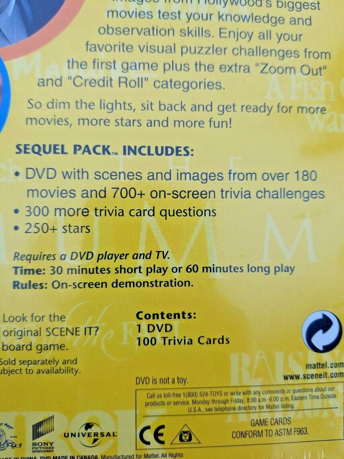Scene It? The DVD Game Sequel Pack Movie Edition Brand New Sealed - Thumbnail 6