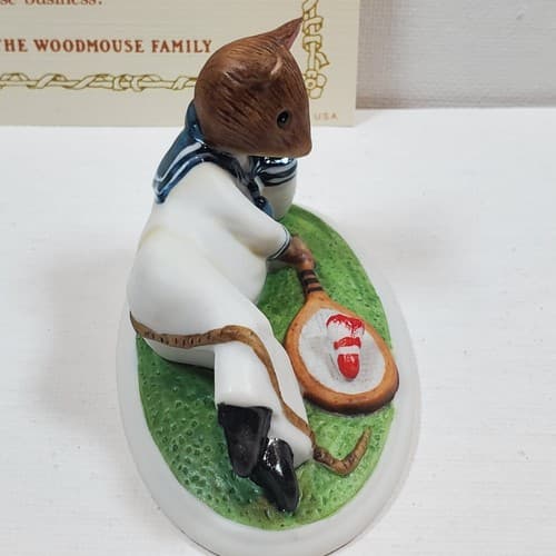 Vtg 1985 Woodmouse Family Harold Mouse Figurine With Name Card Franklin Mint - Thumbnail 5