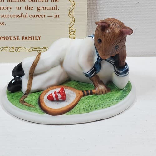 Vtg 1985 Woodmouse Family Harold Mouse Figurine With Name Card Franklin Mint - Thumbnail 2