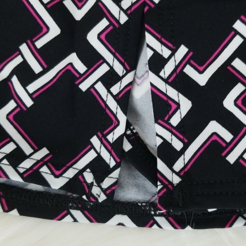 INC International Concepts Women's Black White Pink Geometric Print Swim Skirt 8 - Thumbnail 3