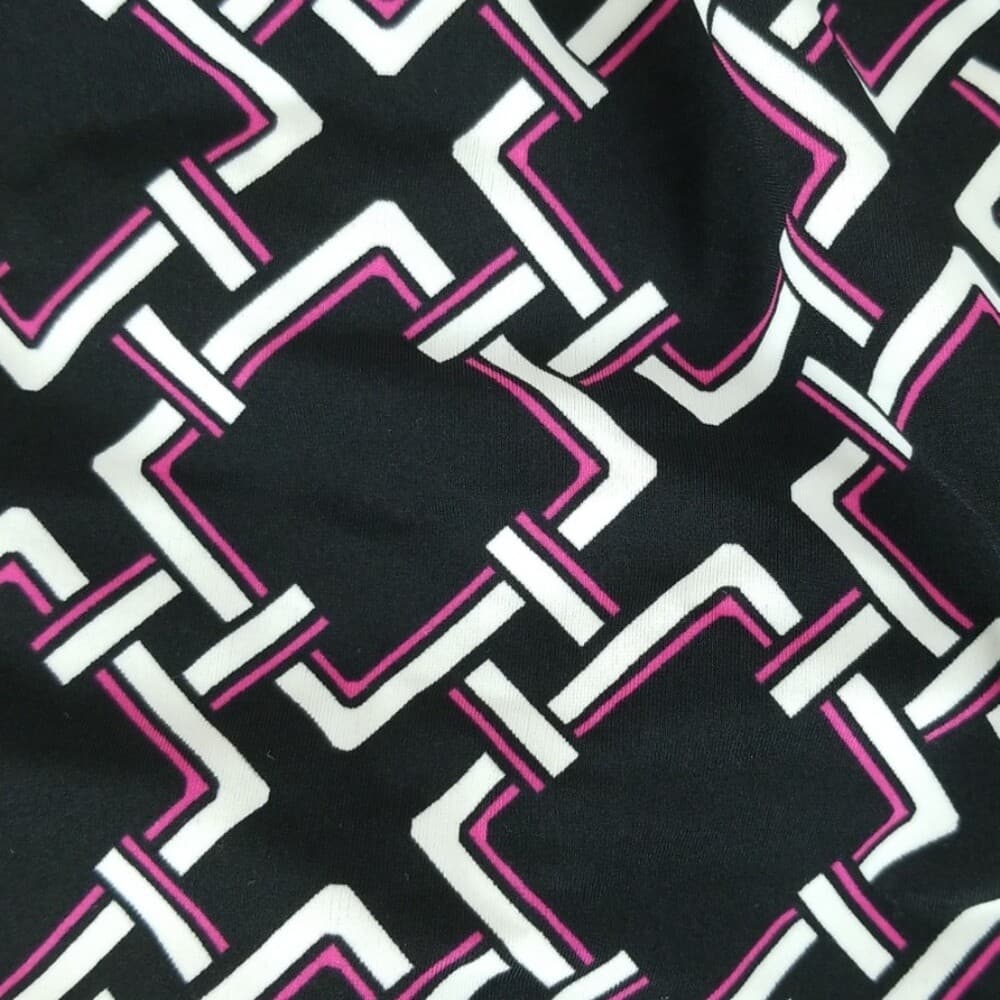 INC International Concepts Women's Black White Pink Geometric Print Swim Skirt 8 - Thumbnail 2