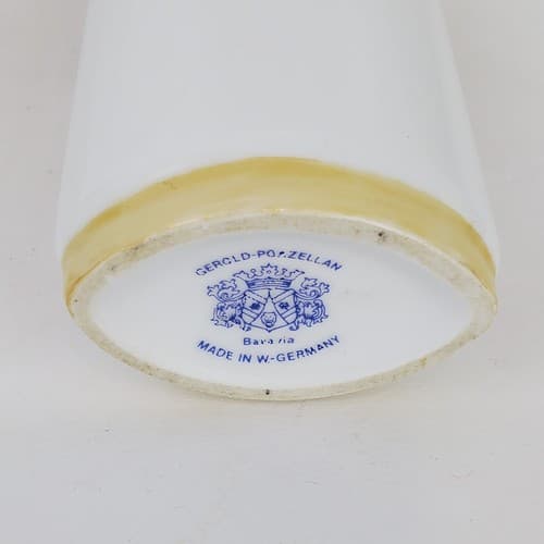 Gerold Porzellan Bavaria Porcelain Mini Bud Vase Germany Purple Yellow Floral 5" - Thumbnail 6