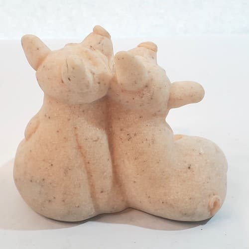Vintage 2000 Quarry Critters Pigs Pepper & Posh Second Nature Design Figurine - Thumbnail 3