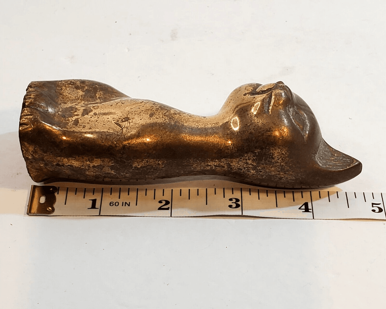 Vintage Brass Kitten Cat Kitty Sitting MCM Figurine 4.5" Tall TARNISHED PATINA - Thumbnail 7