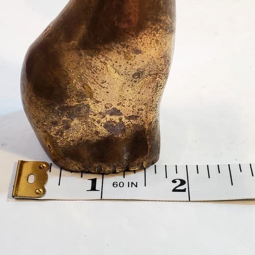 Vintage Brass Kitten Cat Kitty Sitting MCM Figurine 4.5" Tall TARNISHED PATINA - Thumbnail 8