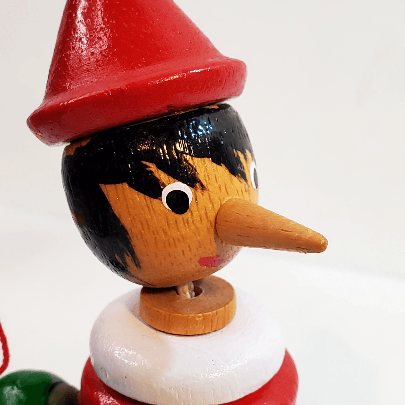 Vintage Parma by AA1 Pinocchio Articulated Wood Doll Ornament 6.5" Tall Taiwan - Thumbnail 3