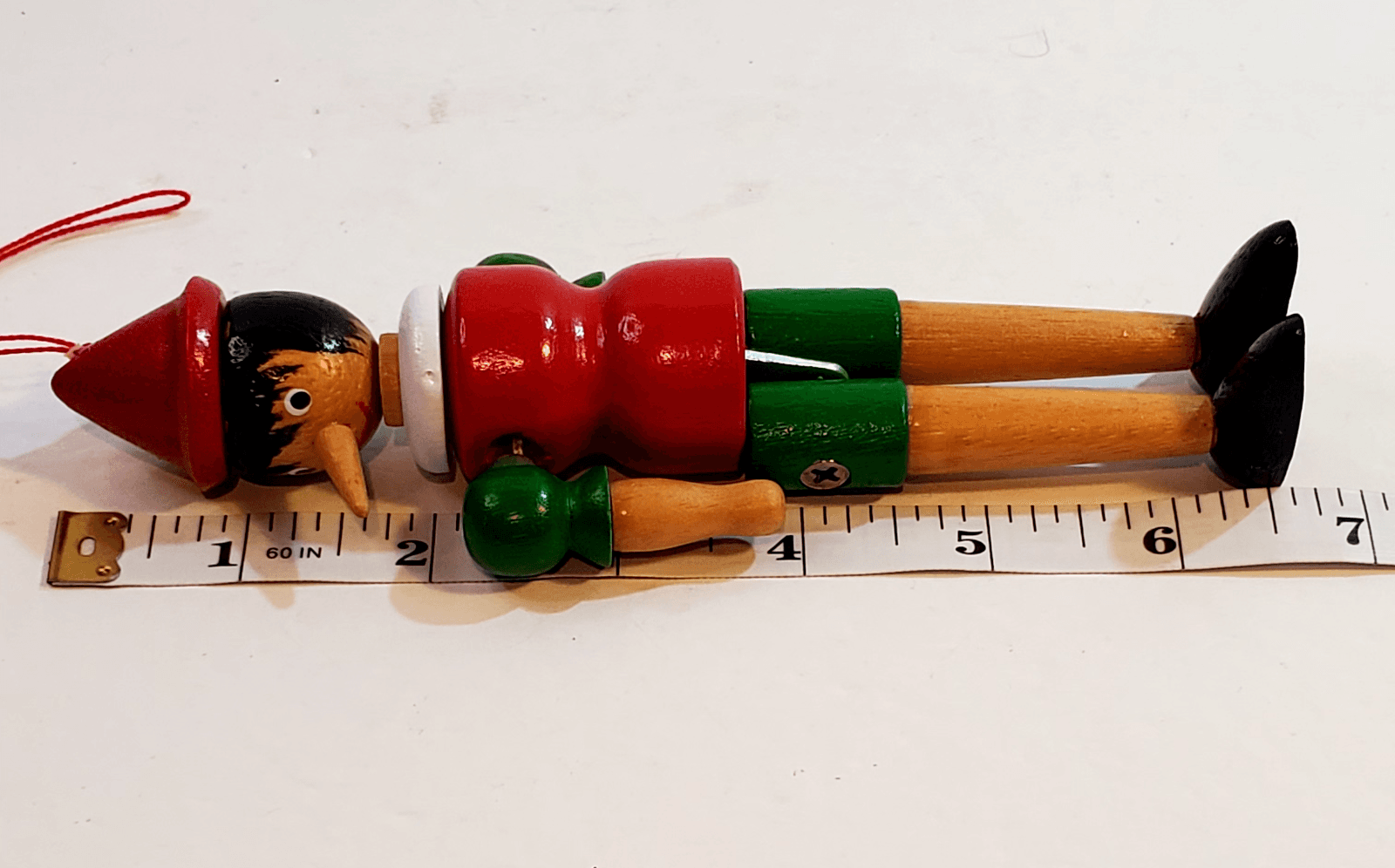 Vintage Parma by AA1 Pinocchio Articulated Wood Doll Ornament 6.5" Tall Taiwan - Thumbnail 11