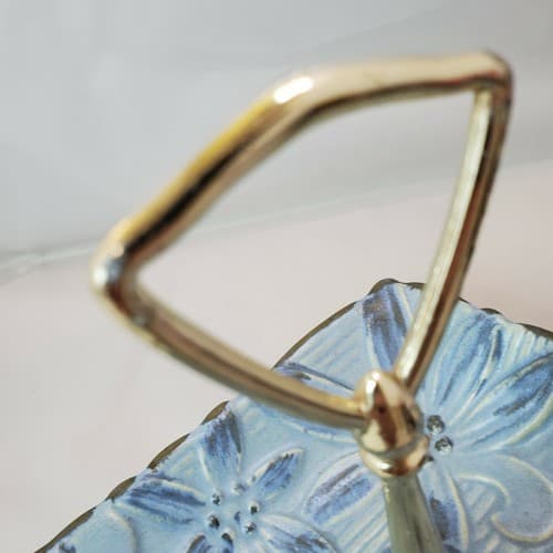 Vintage Haeger Pottery Blue Gray Floral Tidbit Tray Tropical Serving Dish Bowl - Thumbnail 5