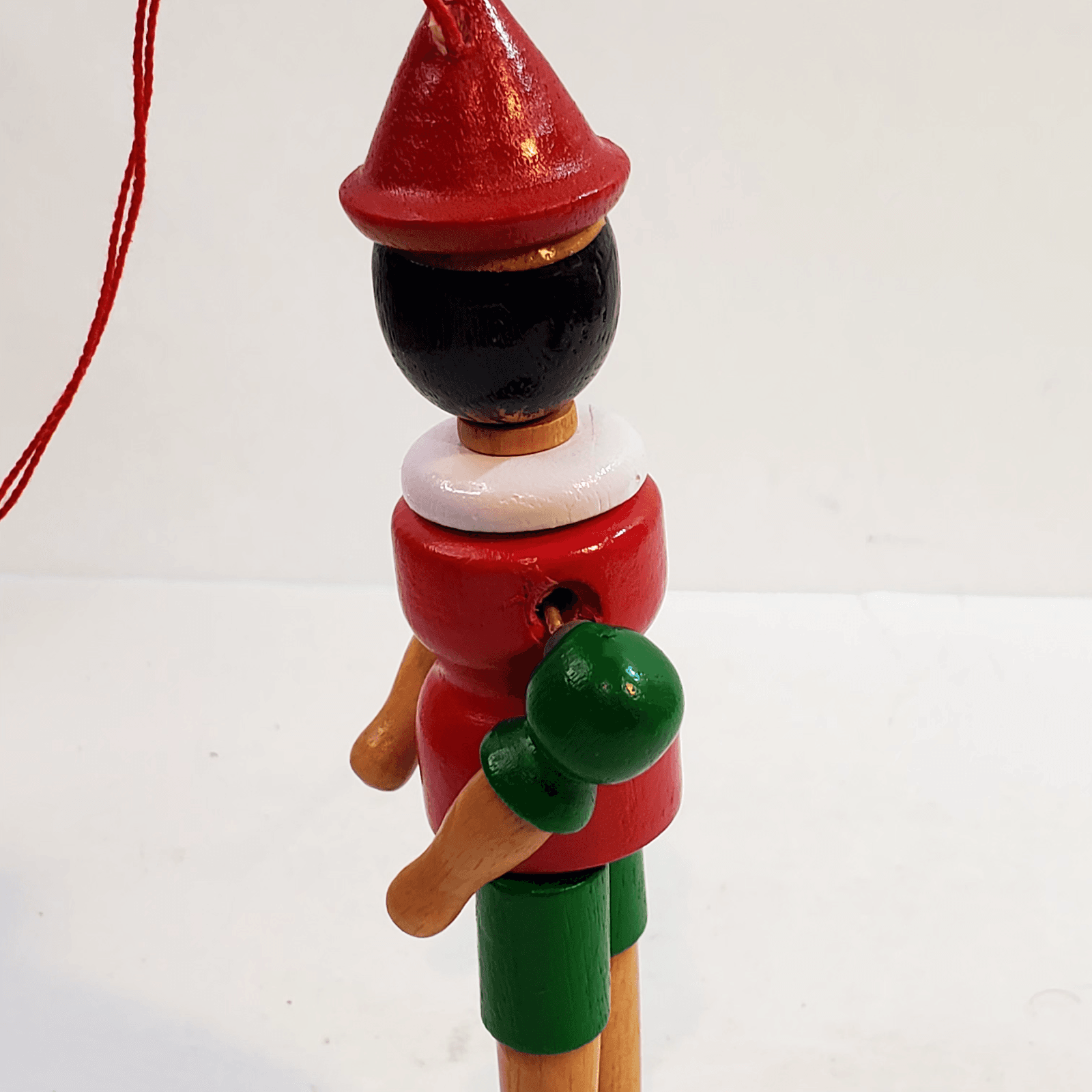 Vintage Parma by AA1 Pinocchio Articulated Wood Doll Ornament 6.5" Tall Taiwan - Thumbnail 9