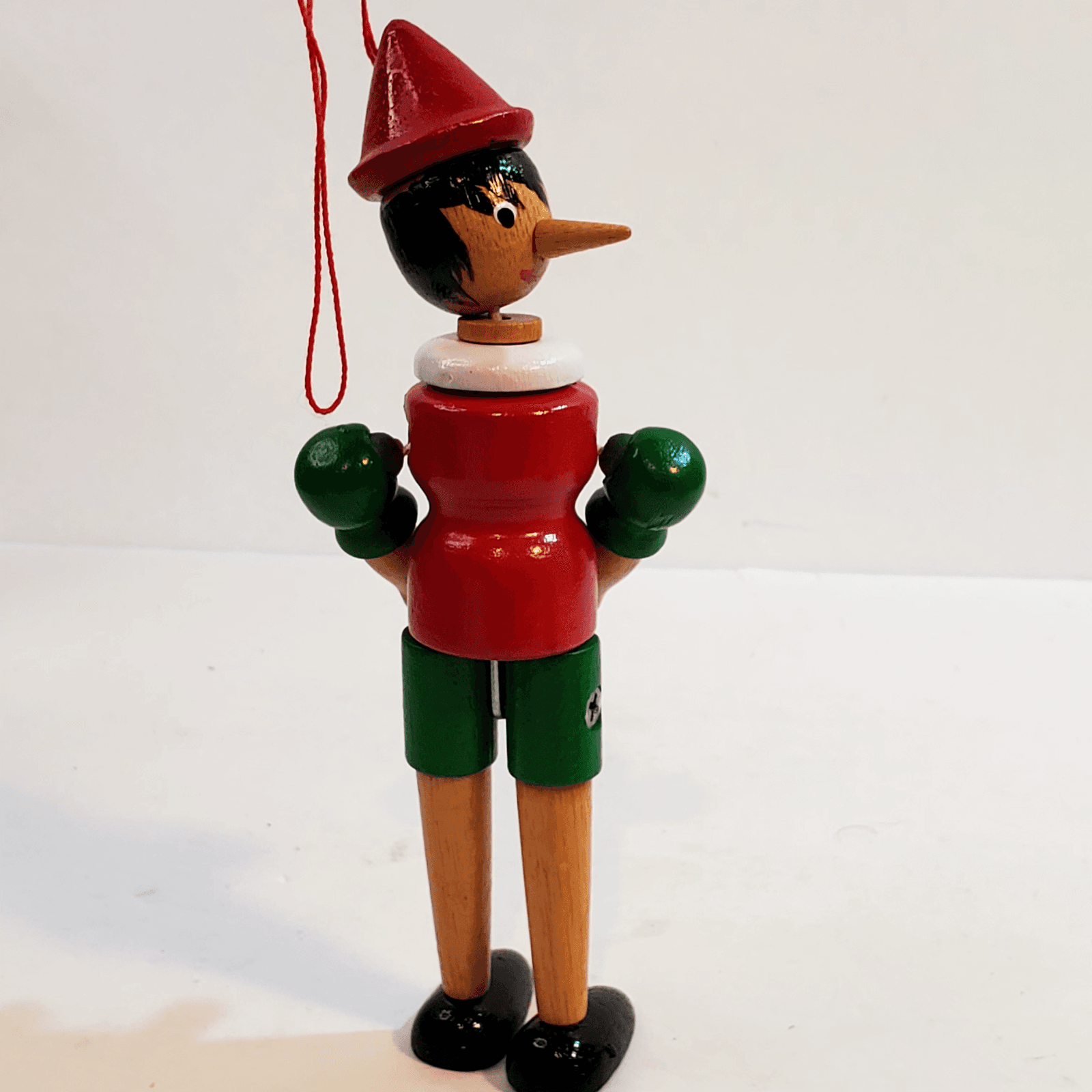 Vintage Parma by AA1 Pinocchio Articulated Wood Doll Ornament 6.5" Tall Taiwan - Thumbnail 8