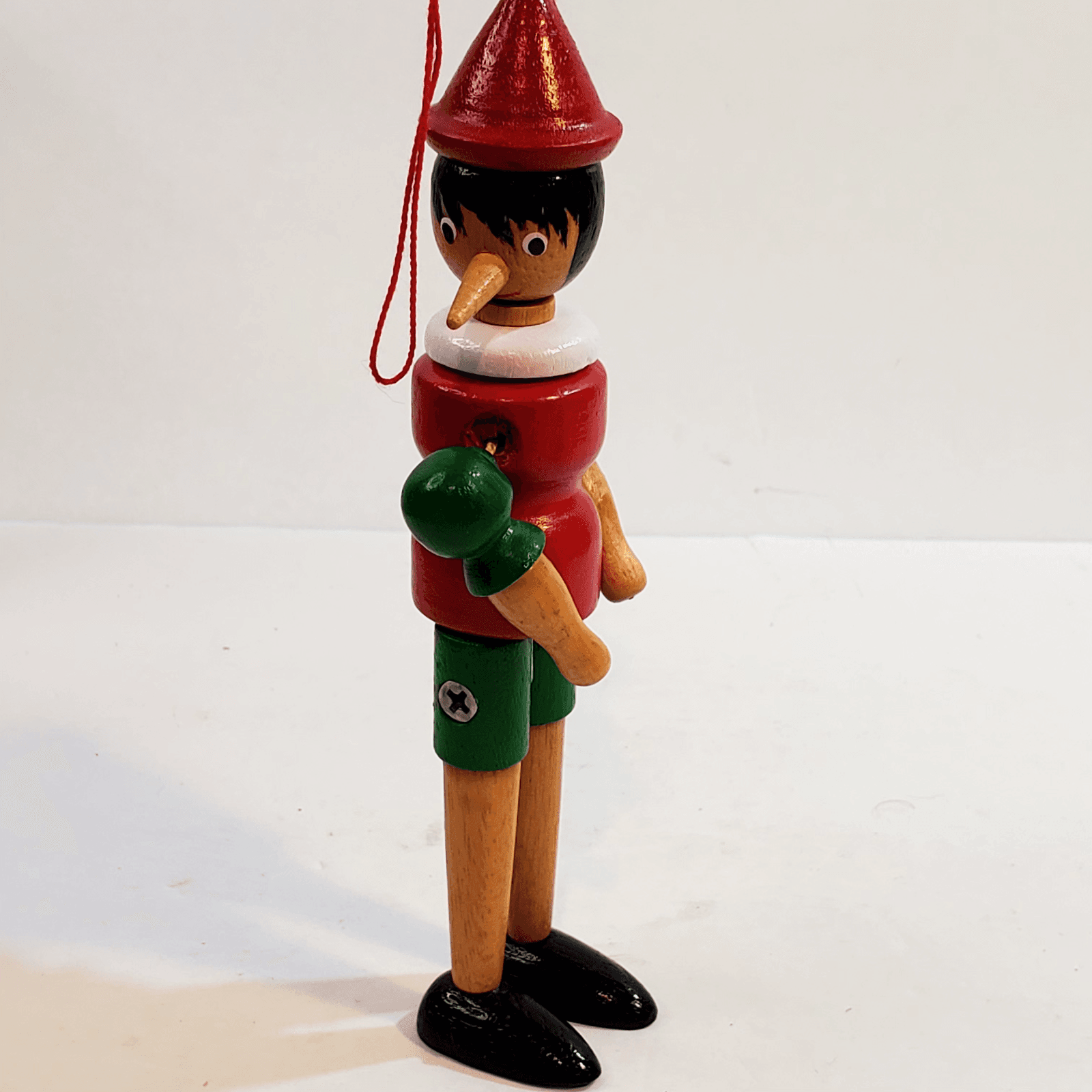 Vintage Parma by AA1 Pinocchio Articulated Wood Doll Ornament 6.5" Tall Taiwan - Thumbnail 2