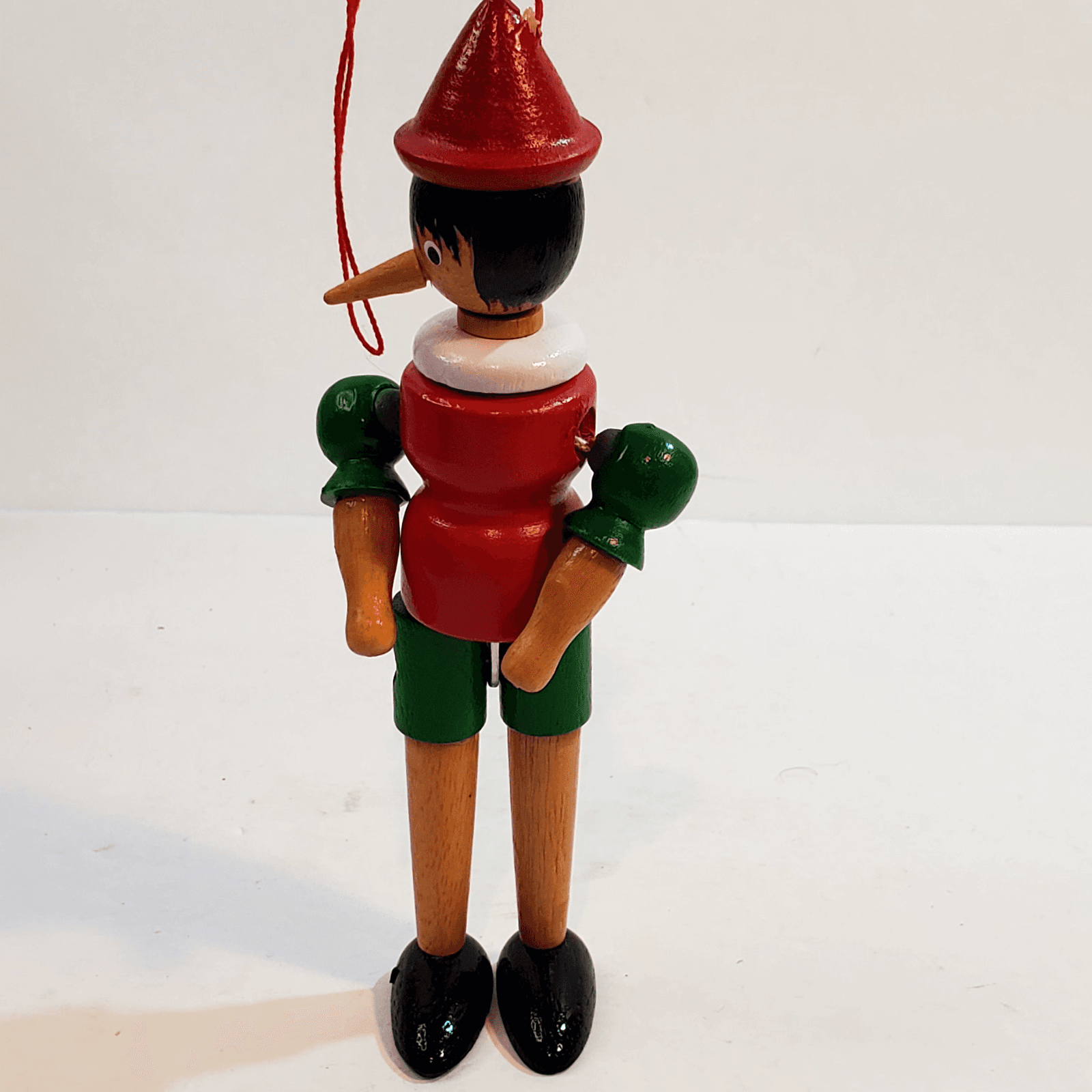 Vintage Parma by AA1 Pinocchio Articulated Wood Doll Ornament 6.5" Tall Taiwan - Thumbnail 6