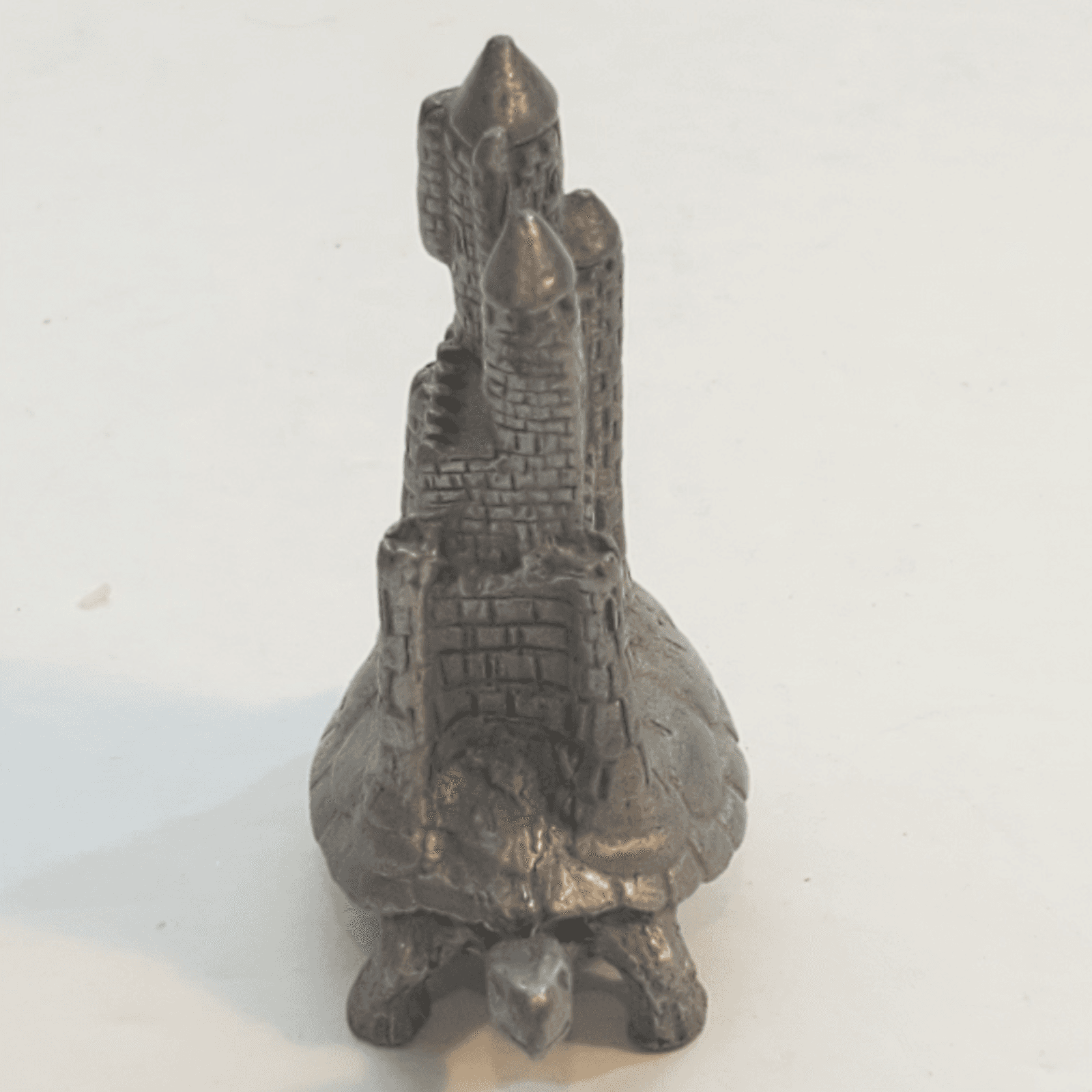 Vtg Partha Pewter Miniature Turtle Tortoise with Castle on it's Back Figurine - Thumbnail 2