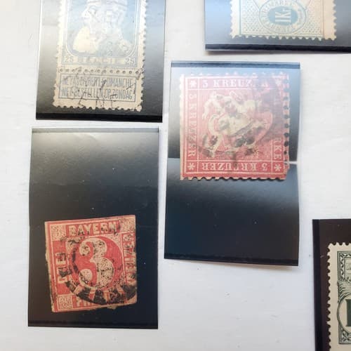 Various Worldwide Foreign Postage Stamps Lot Of 20 w/ Black Split Mounts S110 - Thumbnail 8