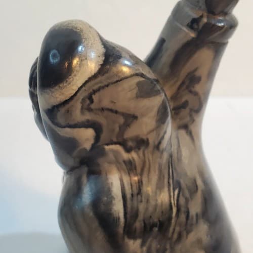 Vtg Signed Thorn Canada Carved Resin or Soapstone Eskimo Inuit Hunter NO SPEAR - Thumbnail 7