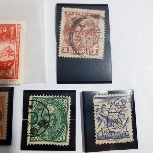 Various Worldwide Foreign Postage Stamps Lot Of 20 w/ Black Split Mounts S113 - Thumbnail 4